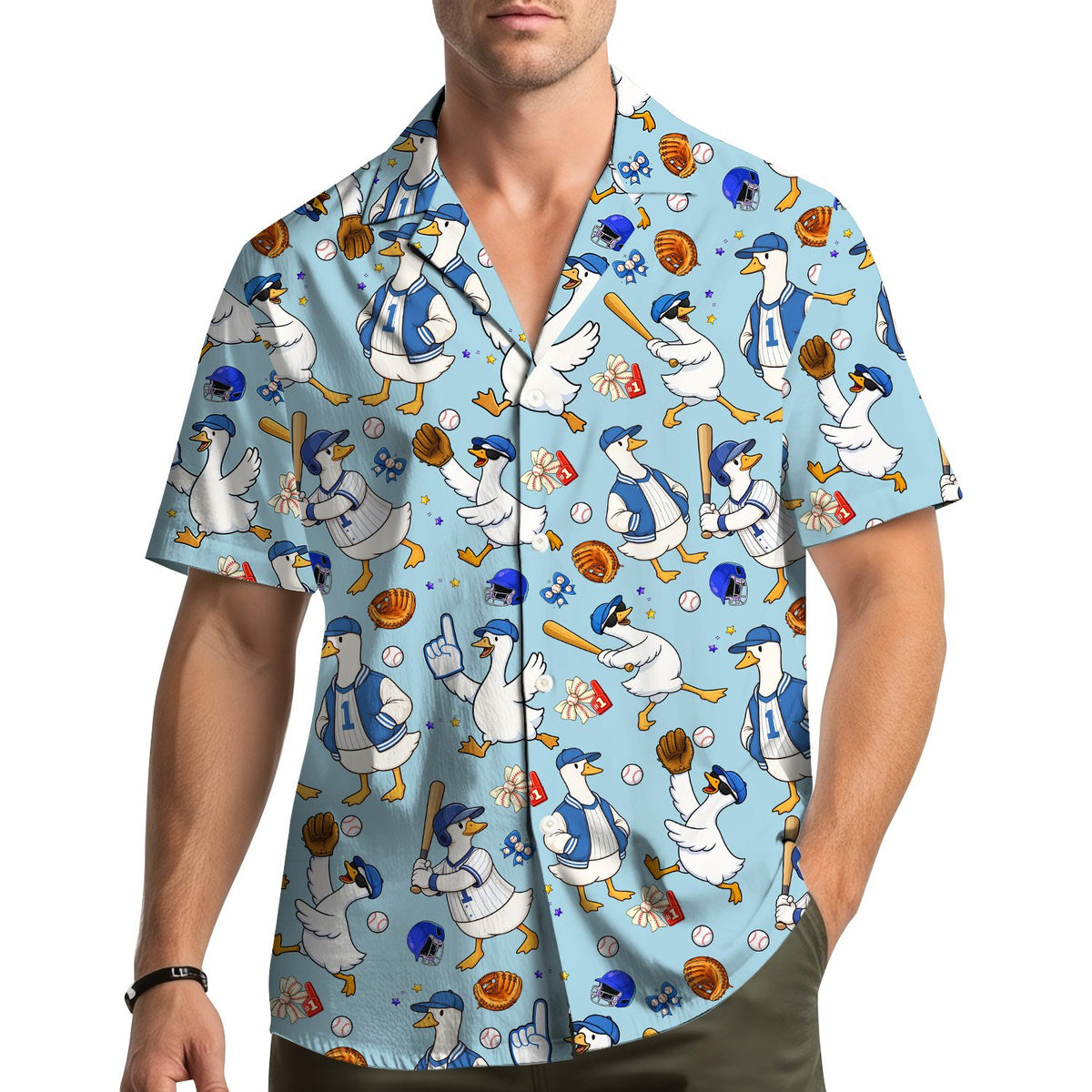 Second lifestyle view showcasing the matching family hawaiian shirts design
