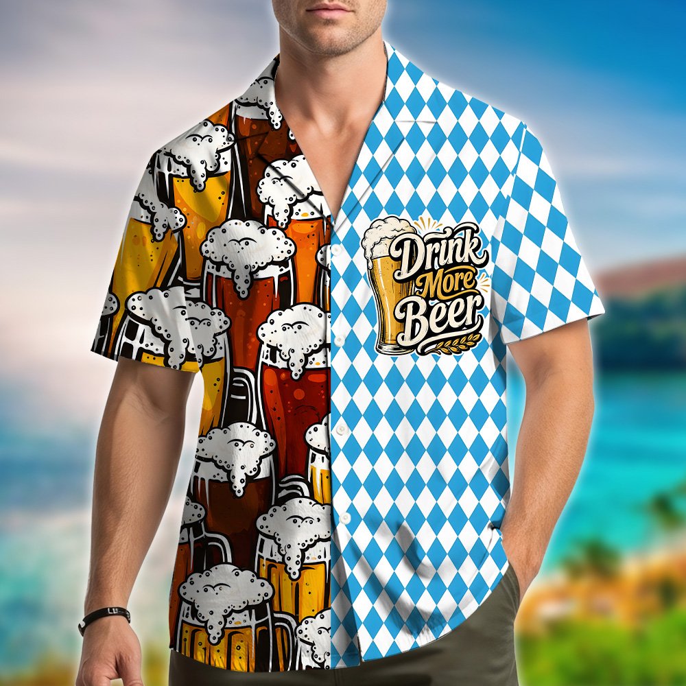 Third lifestyle view of the comfortable short sleeve button up