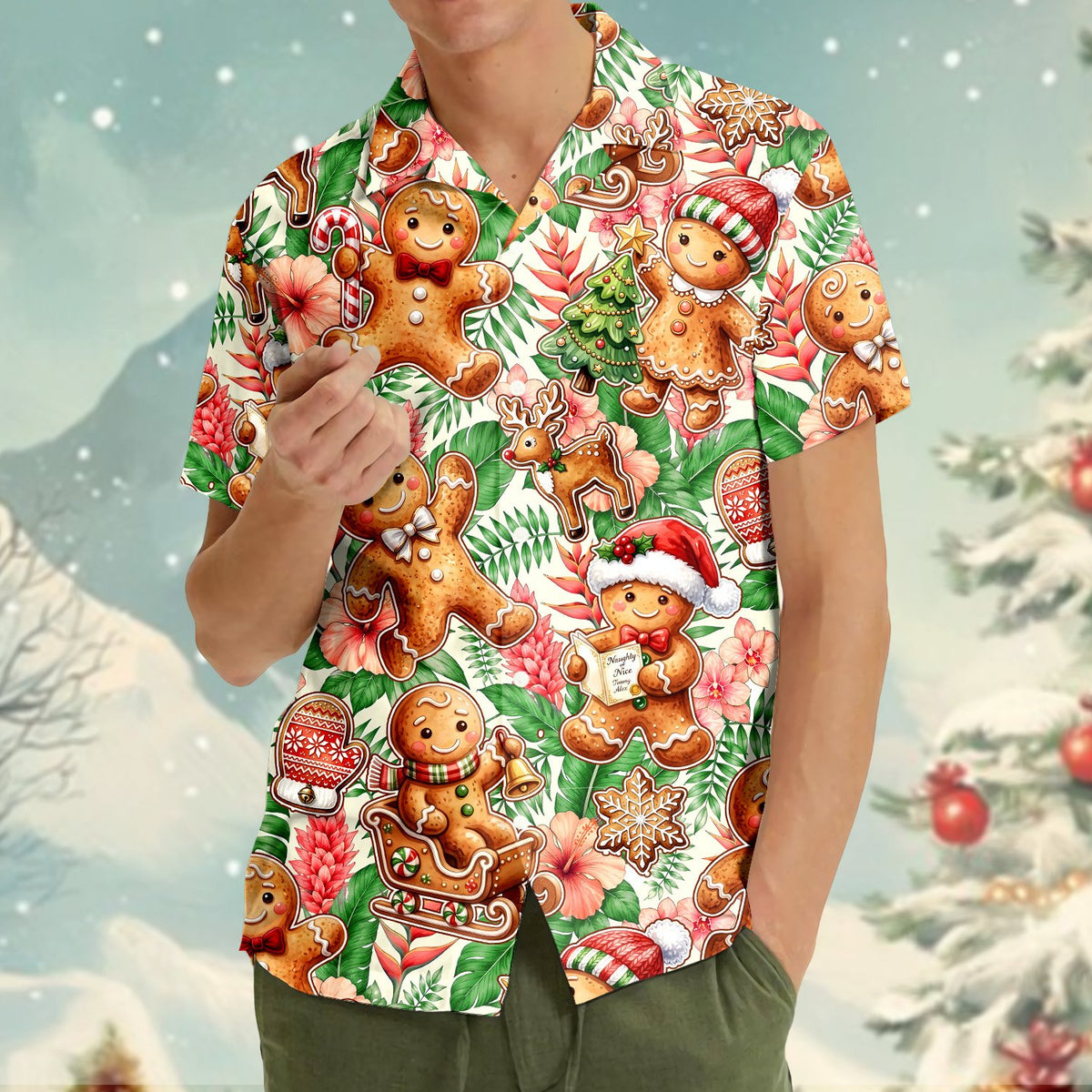 Fourth lifestyle view of the festive family matching outfits