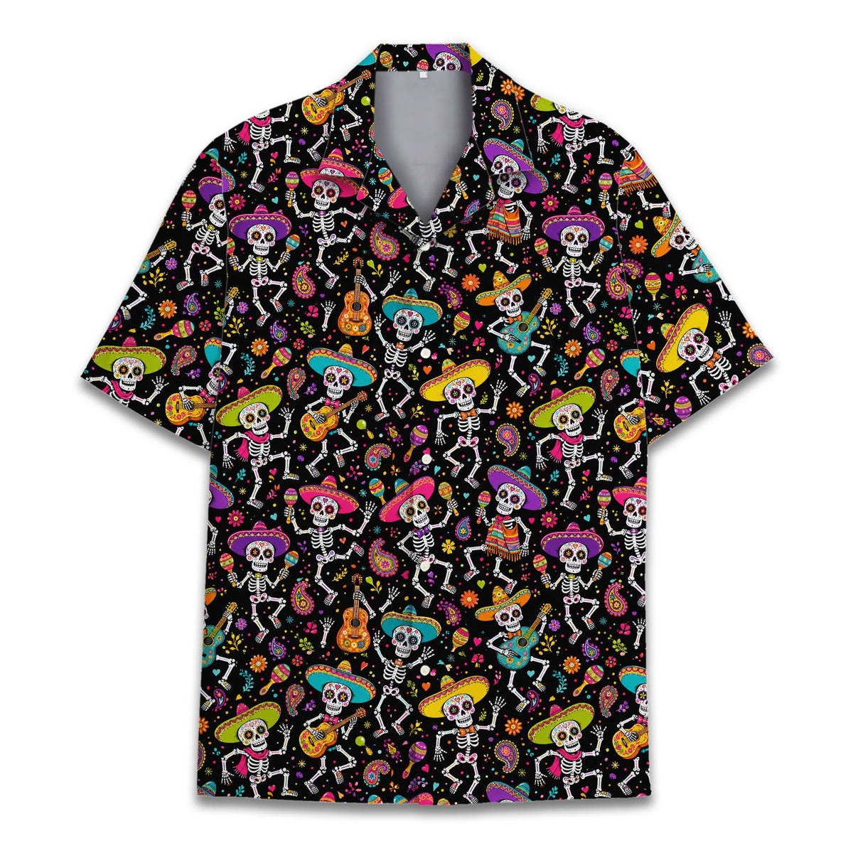 Third lifestyle view showing the family matching hawaiian shirts in a casual setting