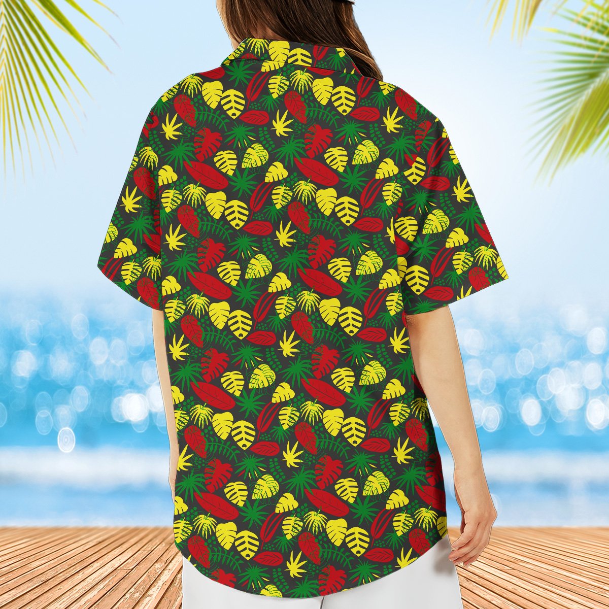 Seventh lifestyle view of the tropical hawaiian shirt perfect for matching family hawaiian shirts