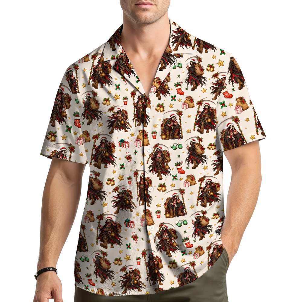 Second lifestyle view of the matching family hawaiian shirt outdoors
