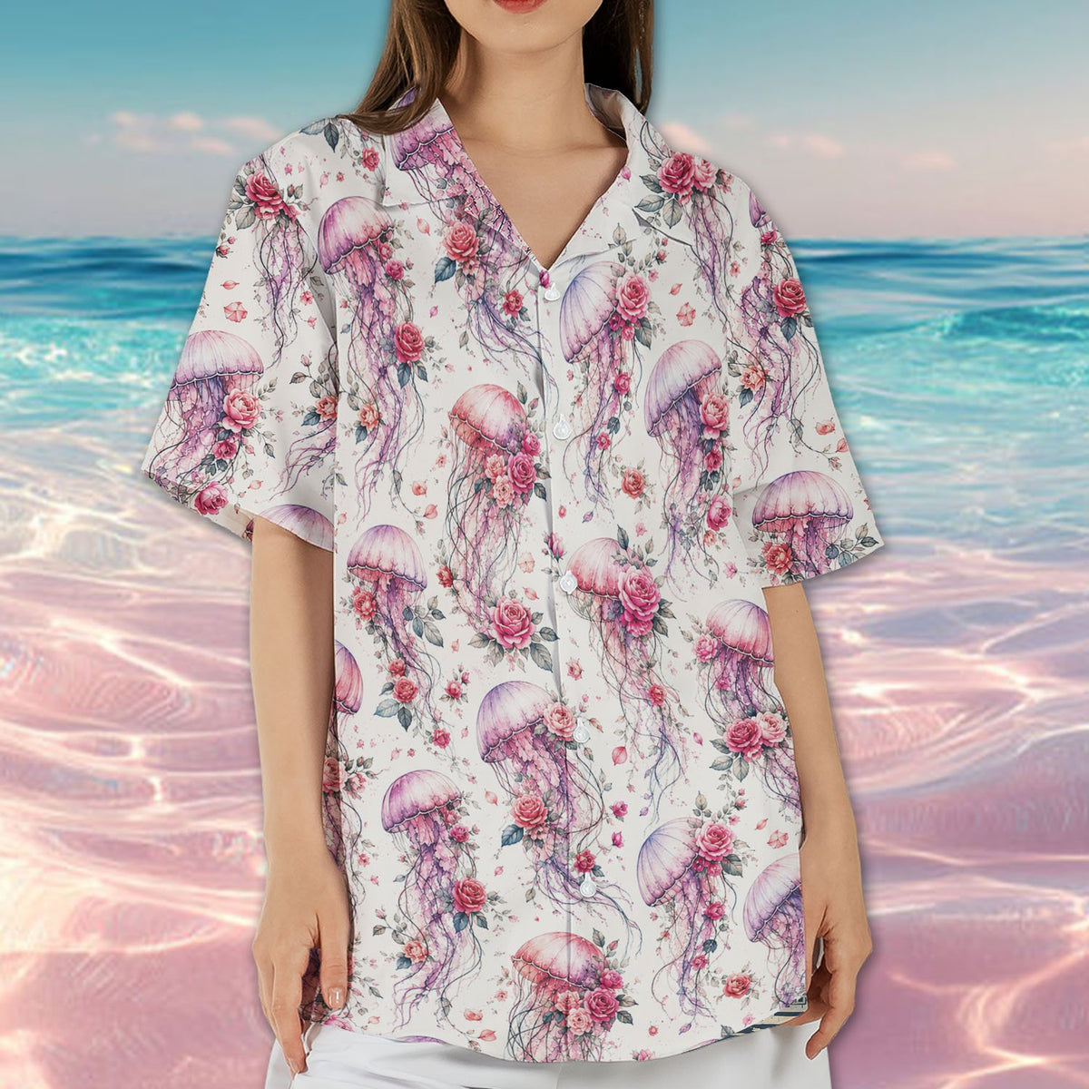 Sixth lifestyle view featuring the beautiful watercolor jellyfish design