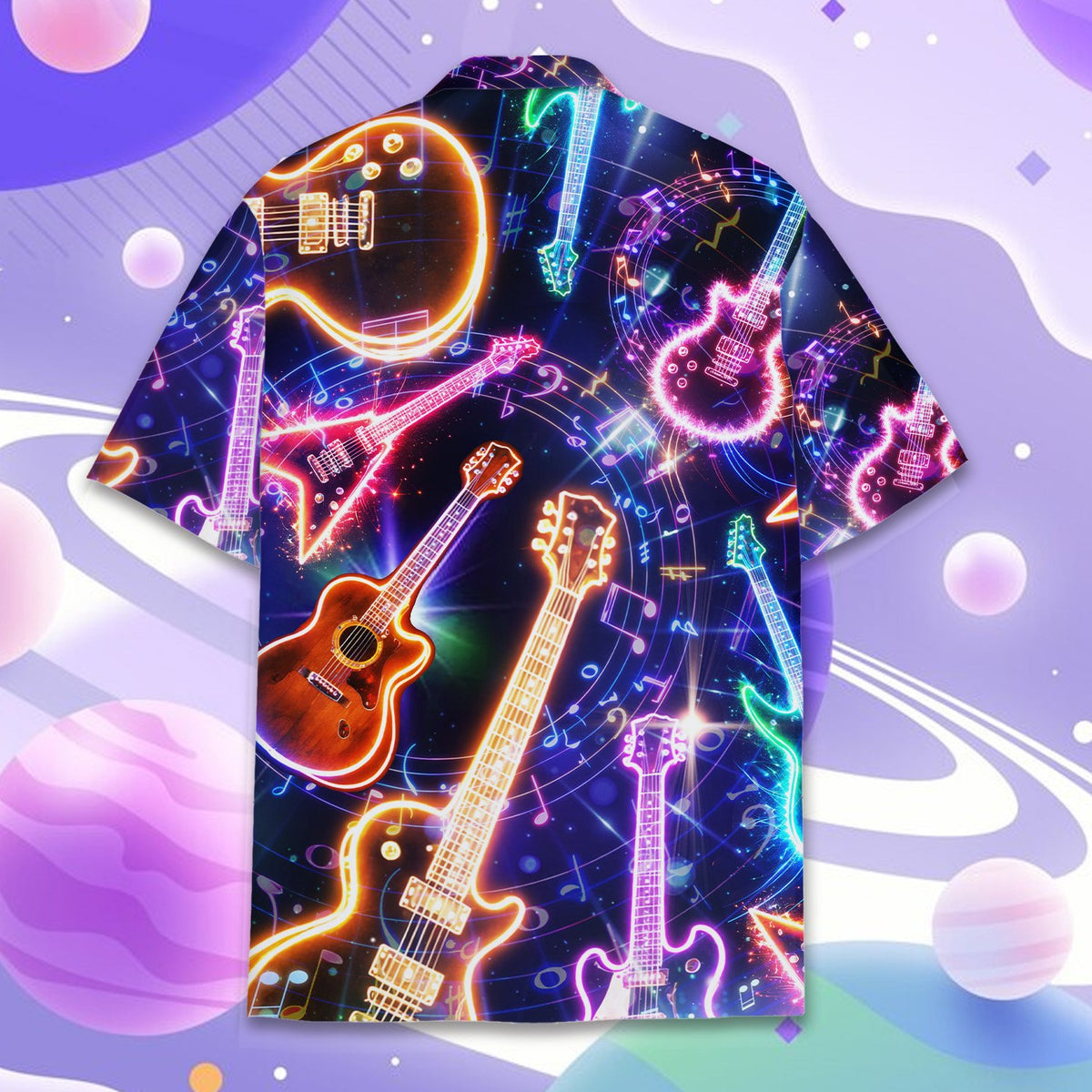 Another back view of the matching family hawaiian shirt