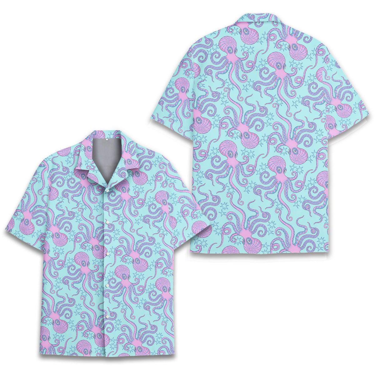 Alternative back view of the nautical hawaiian shirt