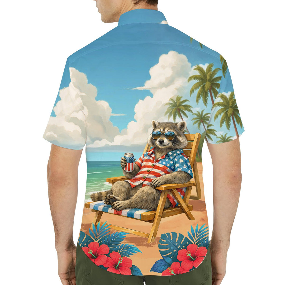 Another lifestyle view of the family hawaiian shirt