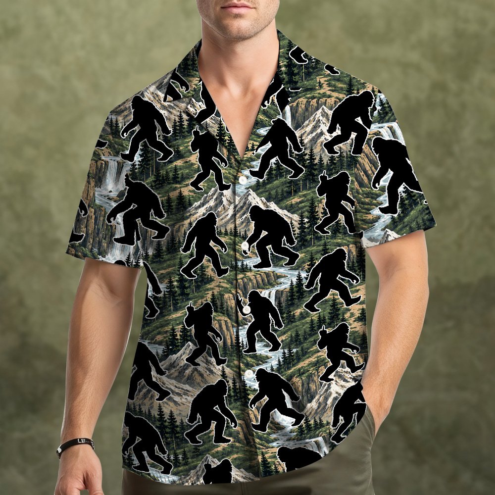 Third lifestyle view showing the matching family hawaiian shirt design in action