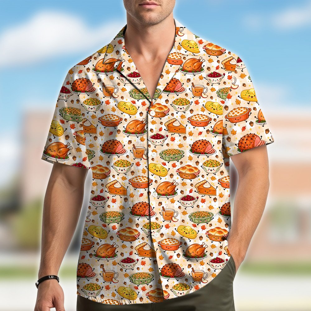 Third lifestyle view highlighting the comfortable fit of the matching family hawaiian shirts