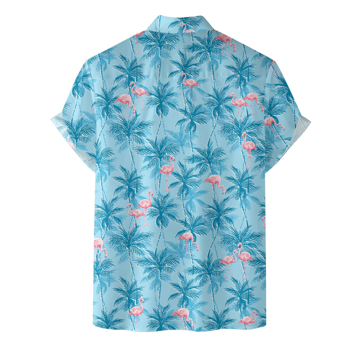 Light blue tropical Hawaiian shirt, alternate back view