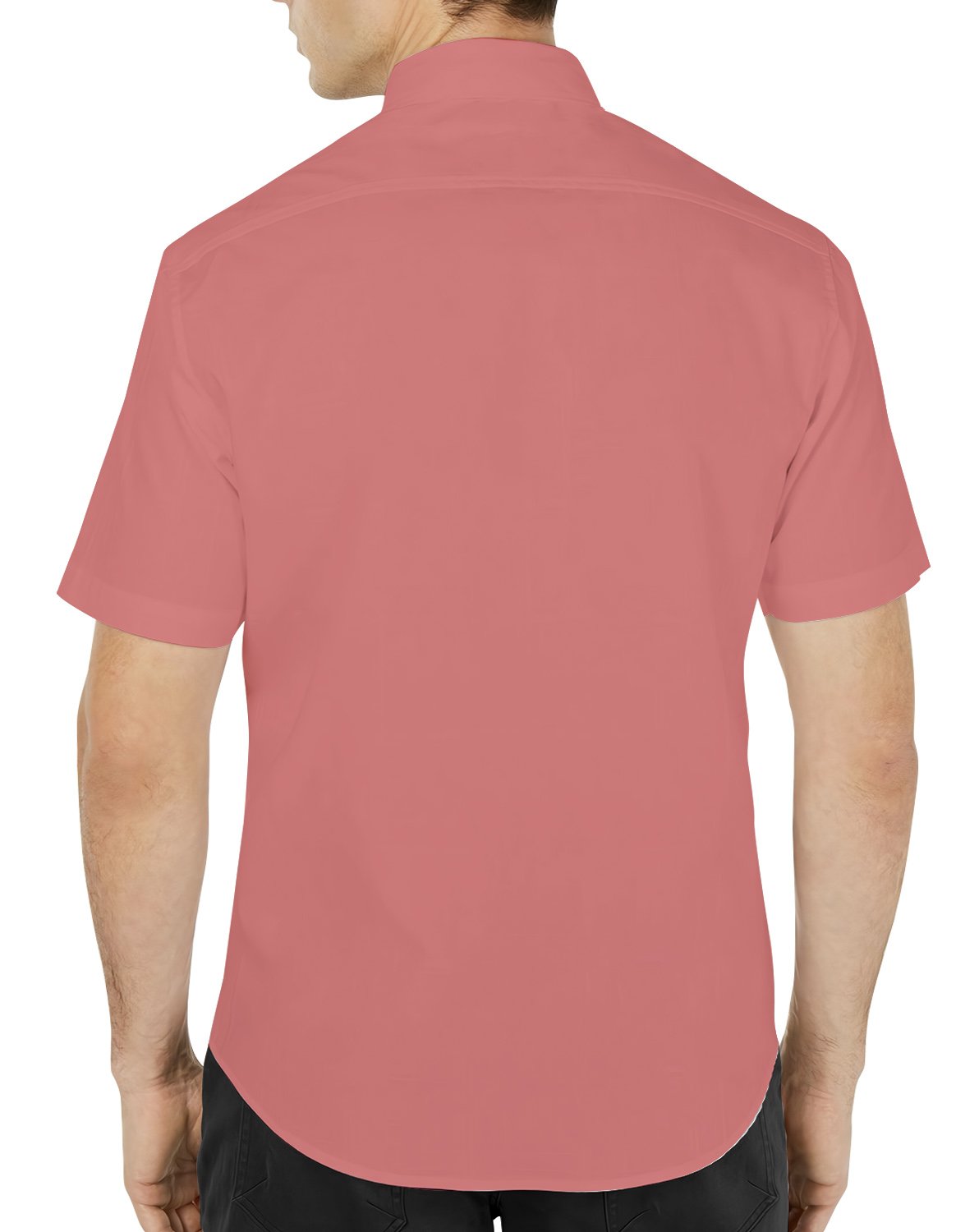 Second lifestyle view of family wearing pink hawaiian shirts