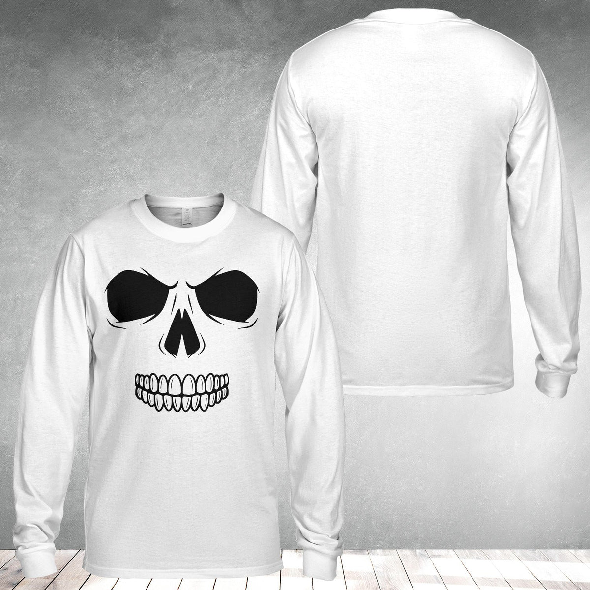 Spooky white Halloween t-shirt, alternate front view