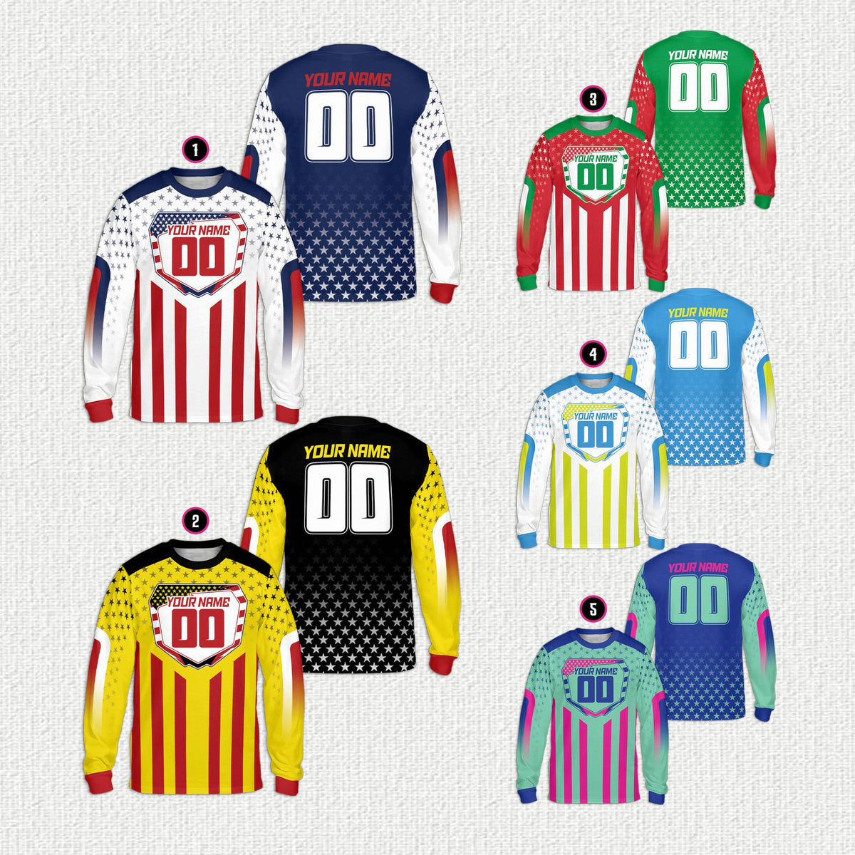 Multicolor selection of matching t-shirts for family, various colors view