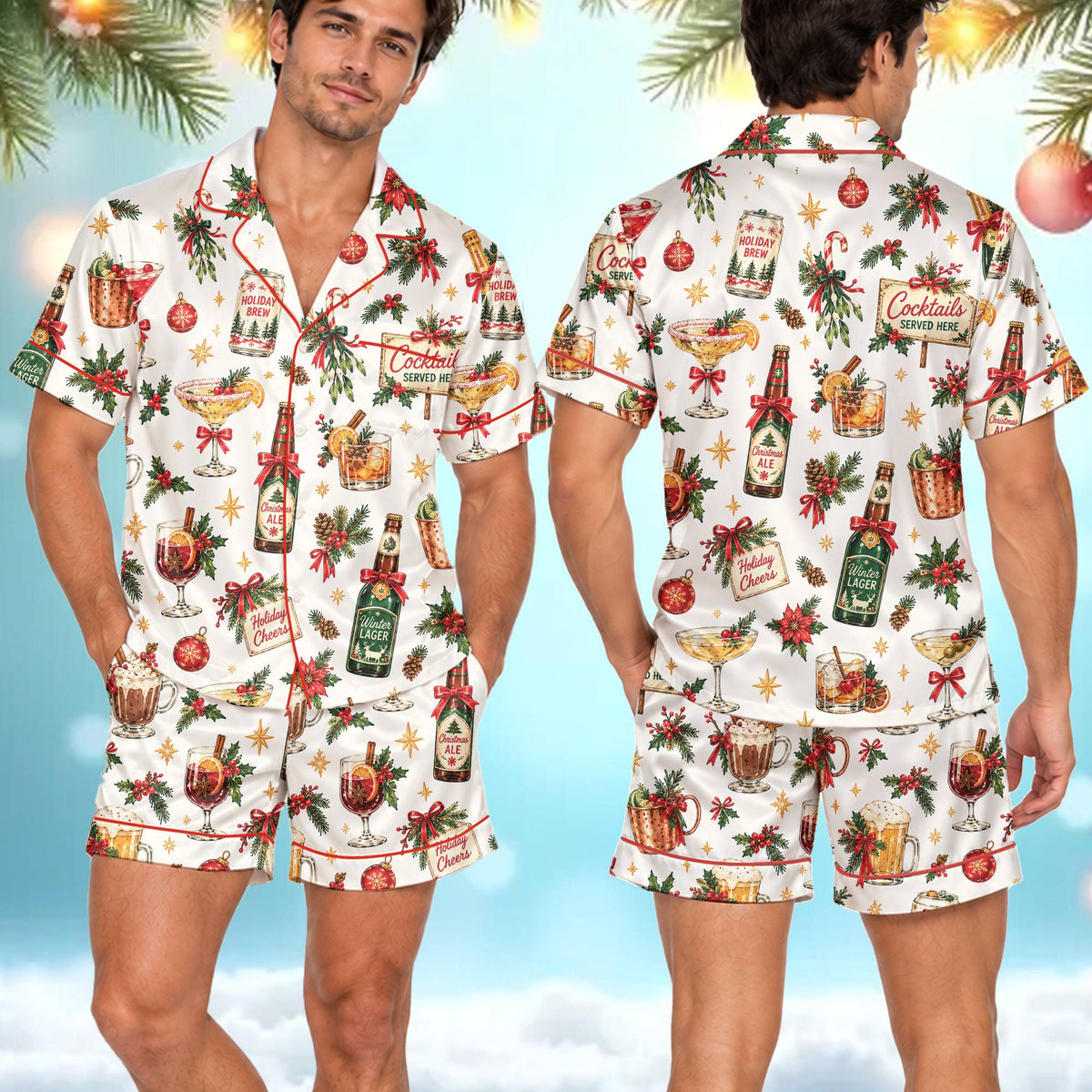 Additional front view of the matching family pajamas set
