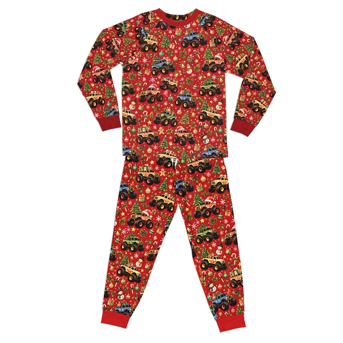 Multicolor view of the Christmas pajama set pattern