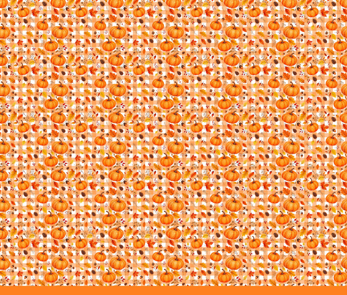 Fourth alternate view displaying the colorful autumn leaves and acorn pattern