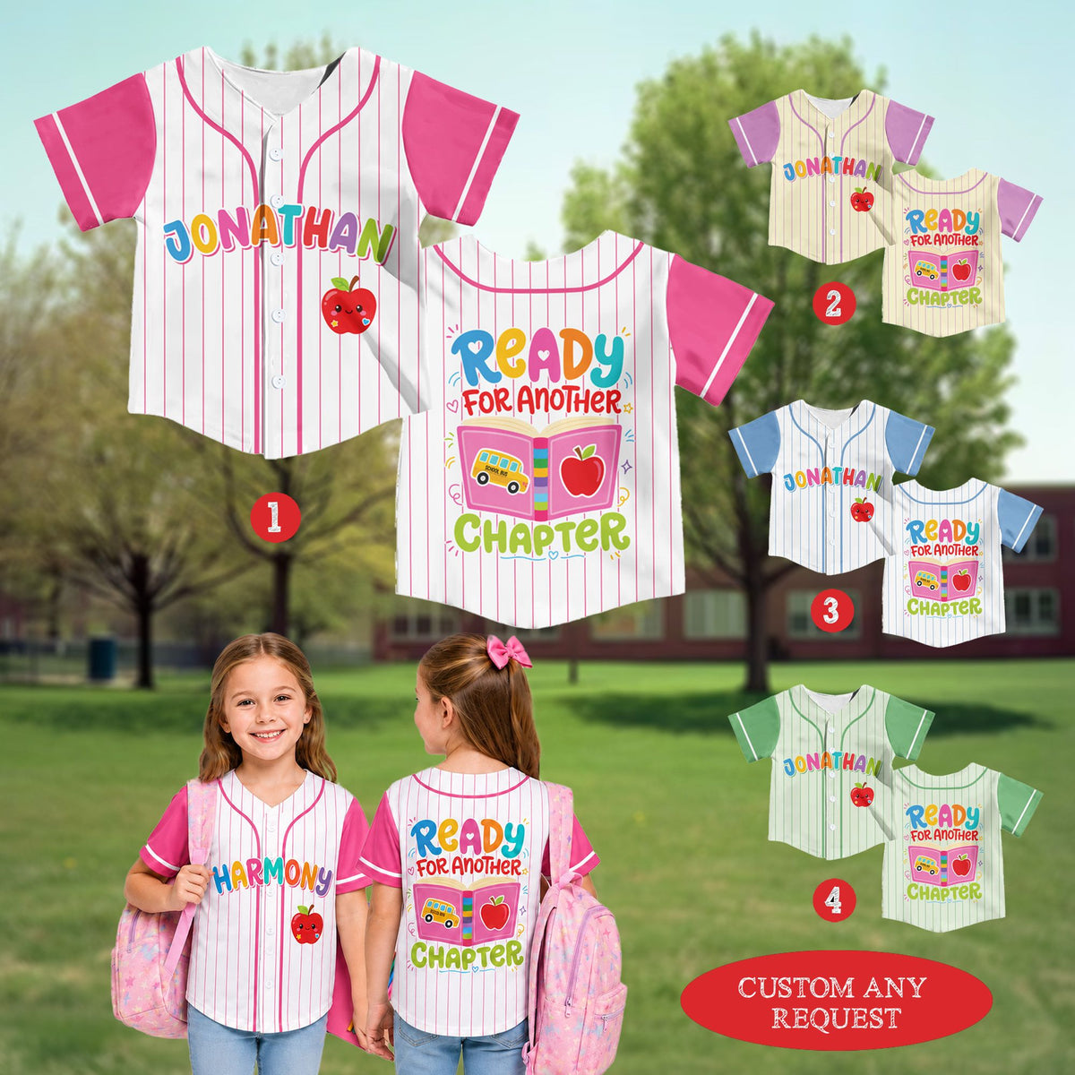Third lifestyle view of the custom baseball jersey being worn