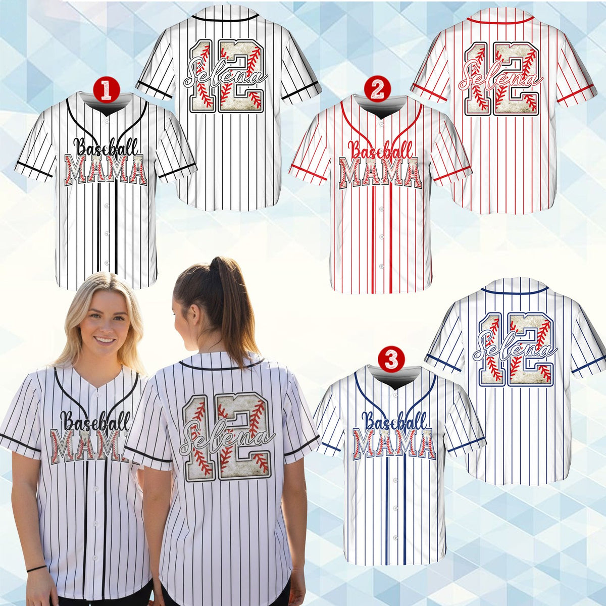 Side view of the baseball mama baseball jersey