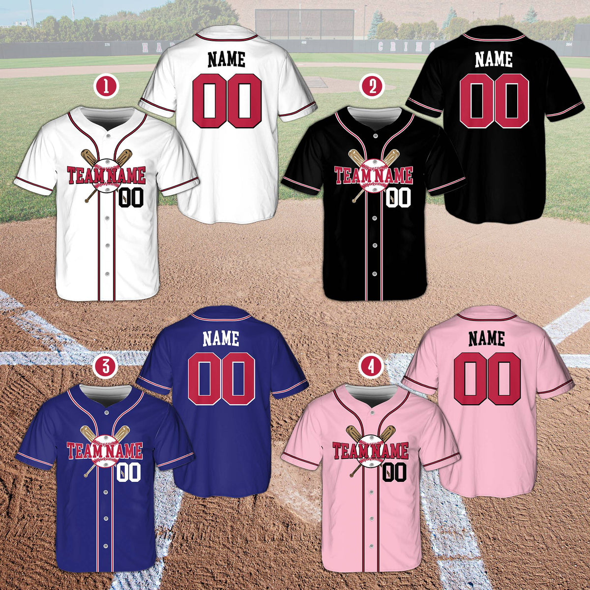 Detailed view of the custom name and number on the personalized baseball jersey