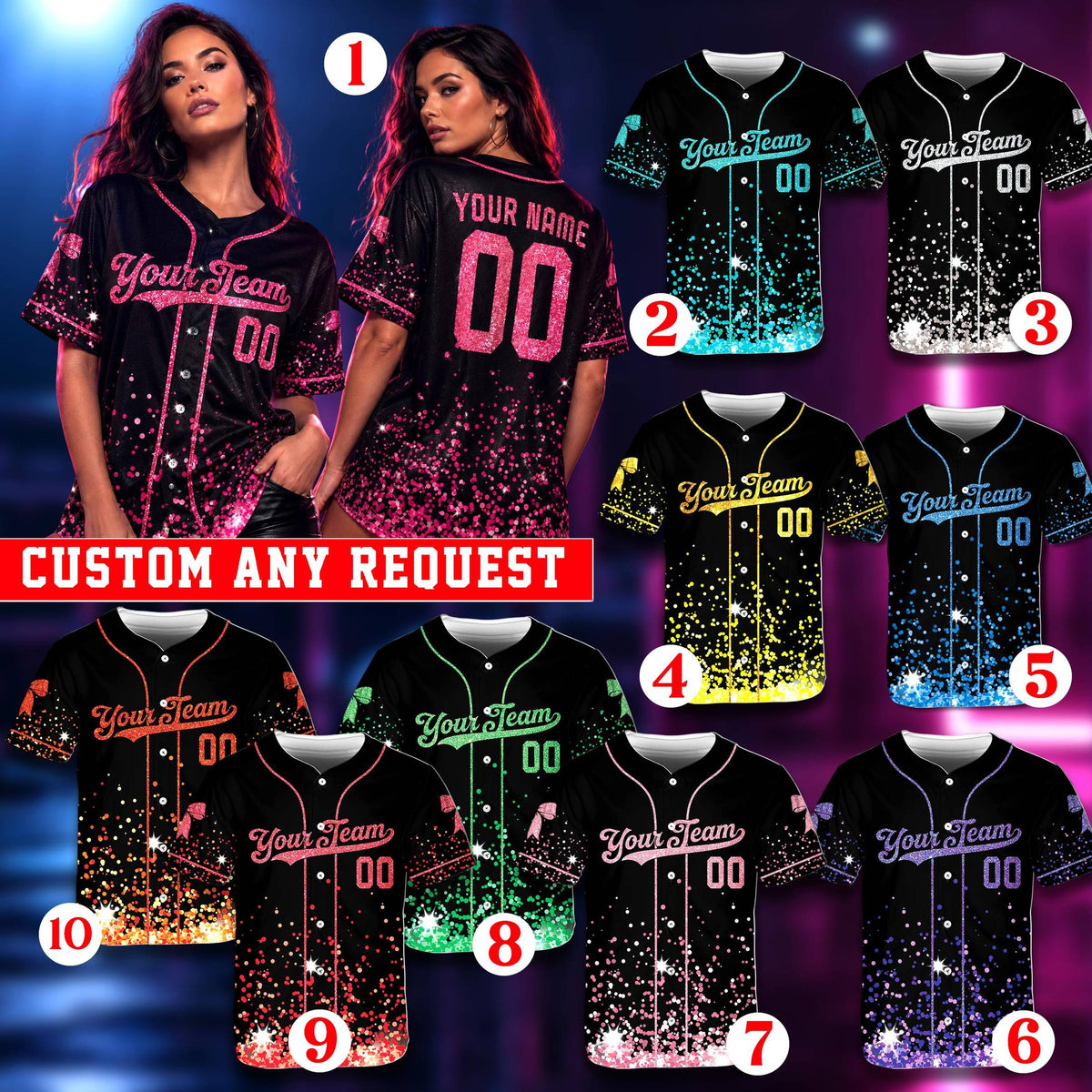 Lifestyle view of the custom name and number baseball jersey