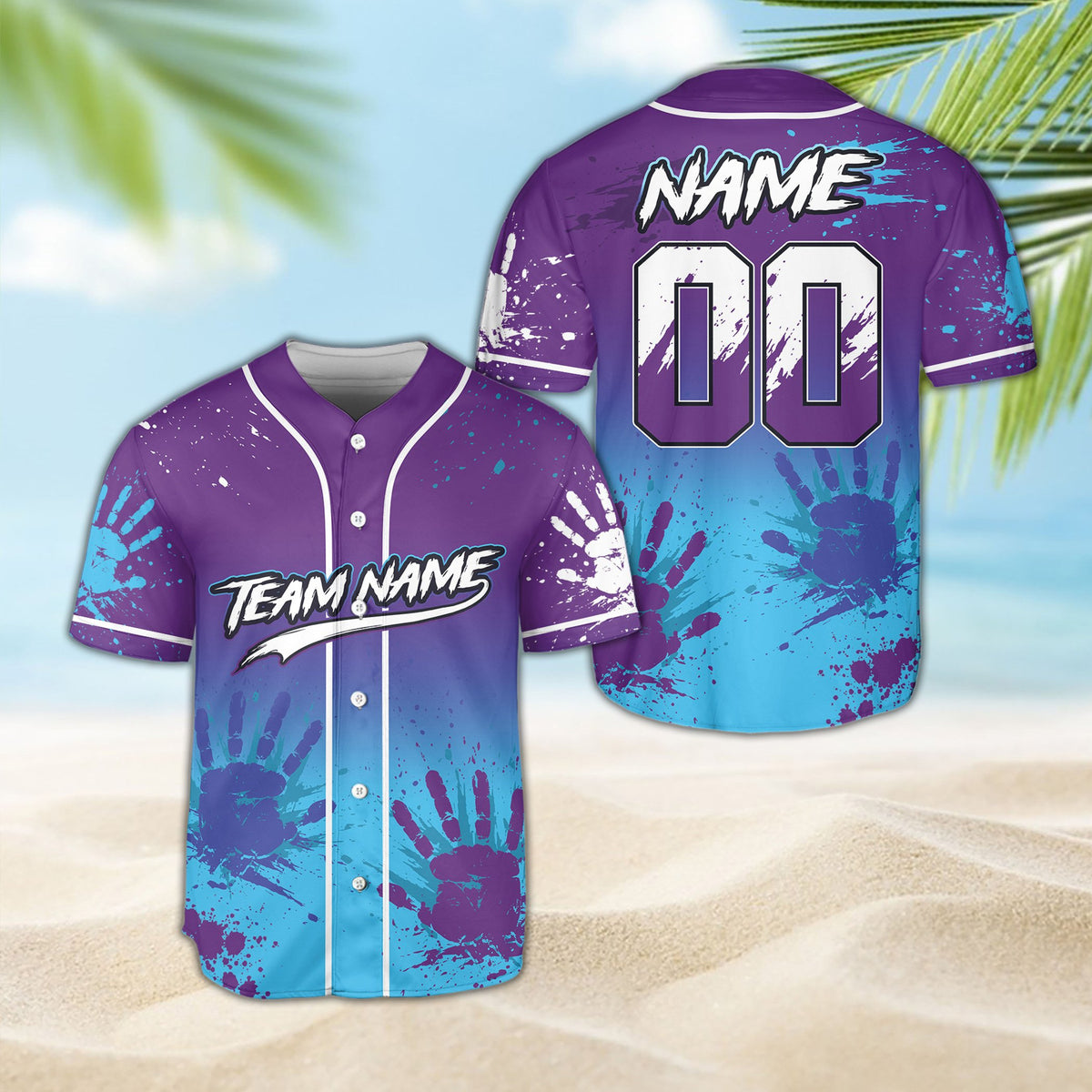 Final front view of the custom name and number jersey design