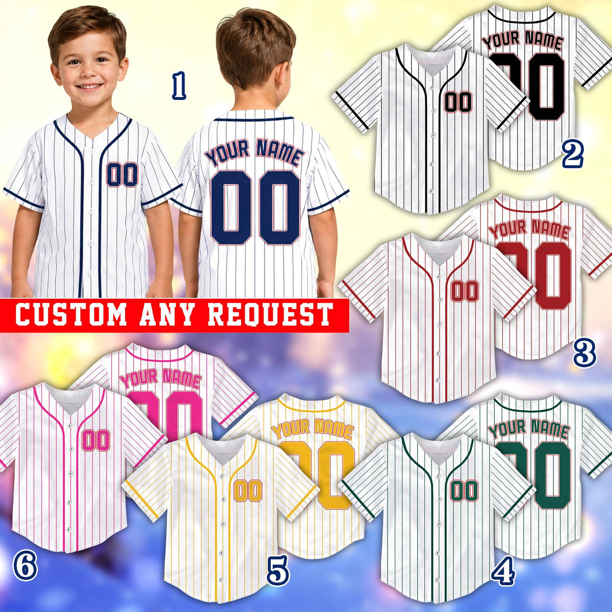 Lifestyle shot of an adult wearing the personalized retro baseball jersey