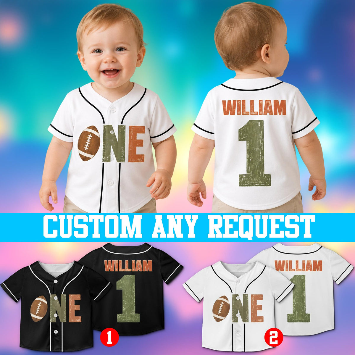 Lifestyle view of a multicolor sports baseball jersey