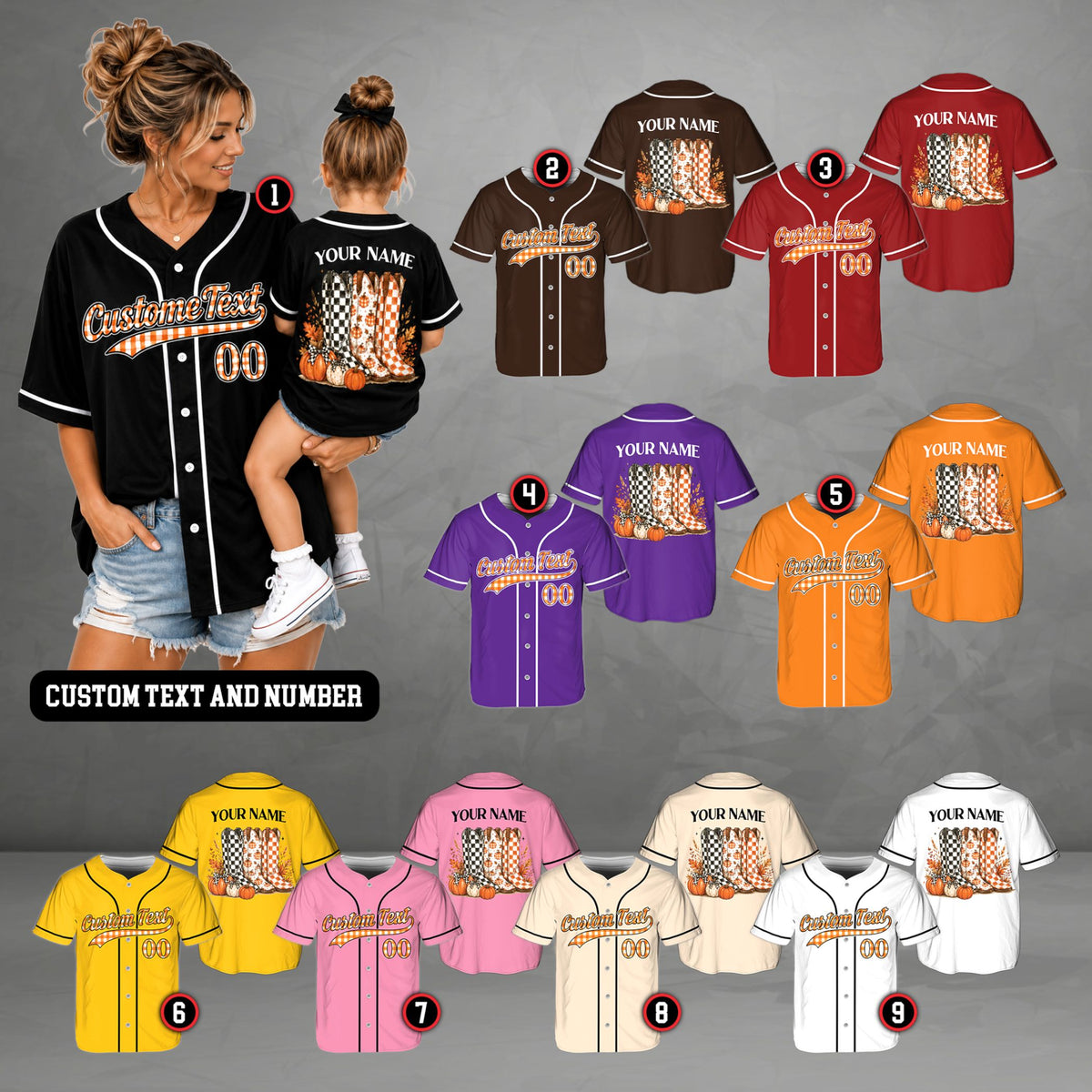Additional view highlighting the personalized details of the fall baseball jersey