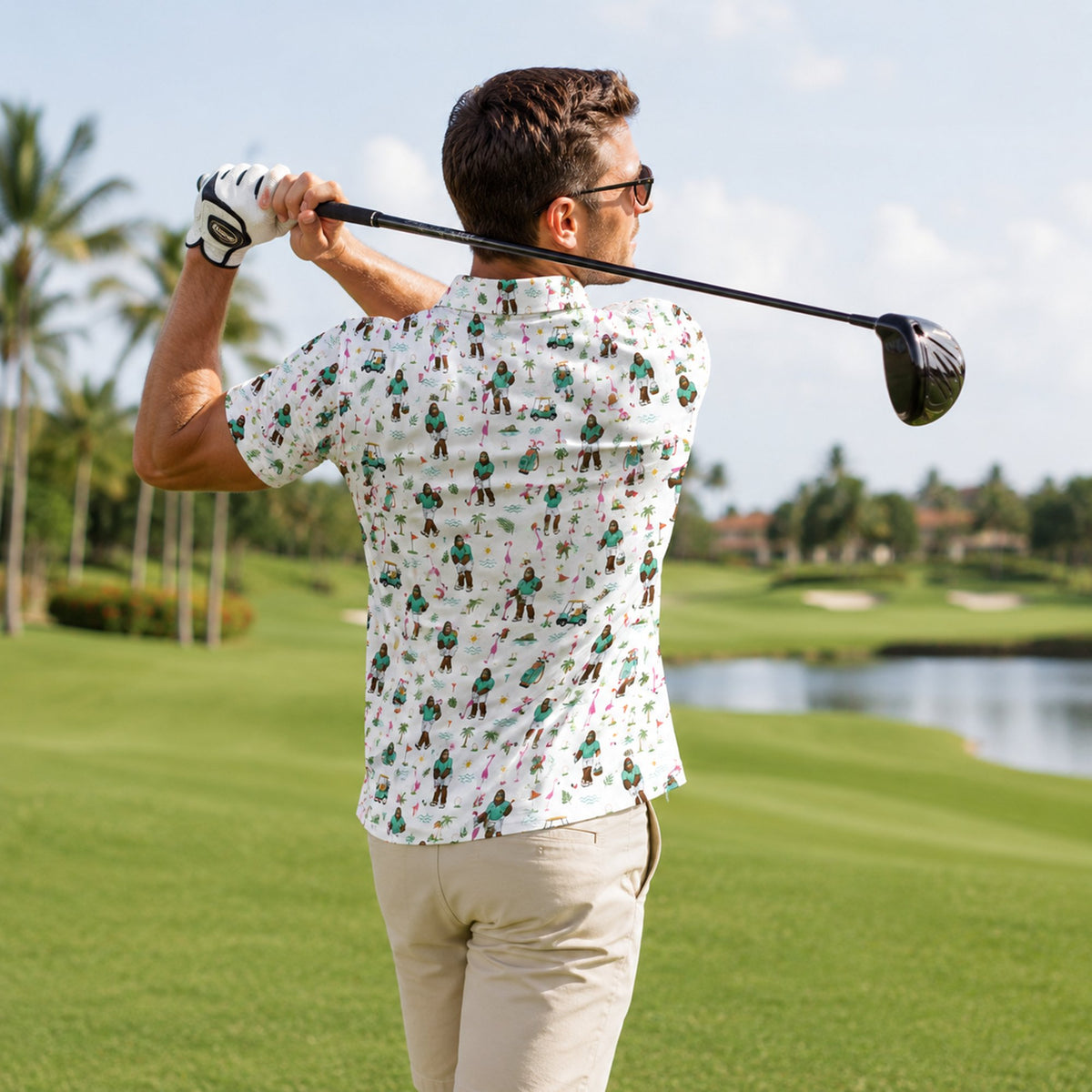 Additional view of the Bigfoot golf tropical polo shirt