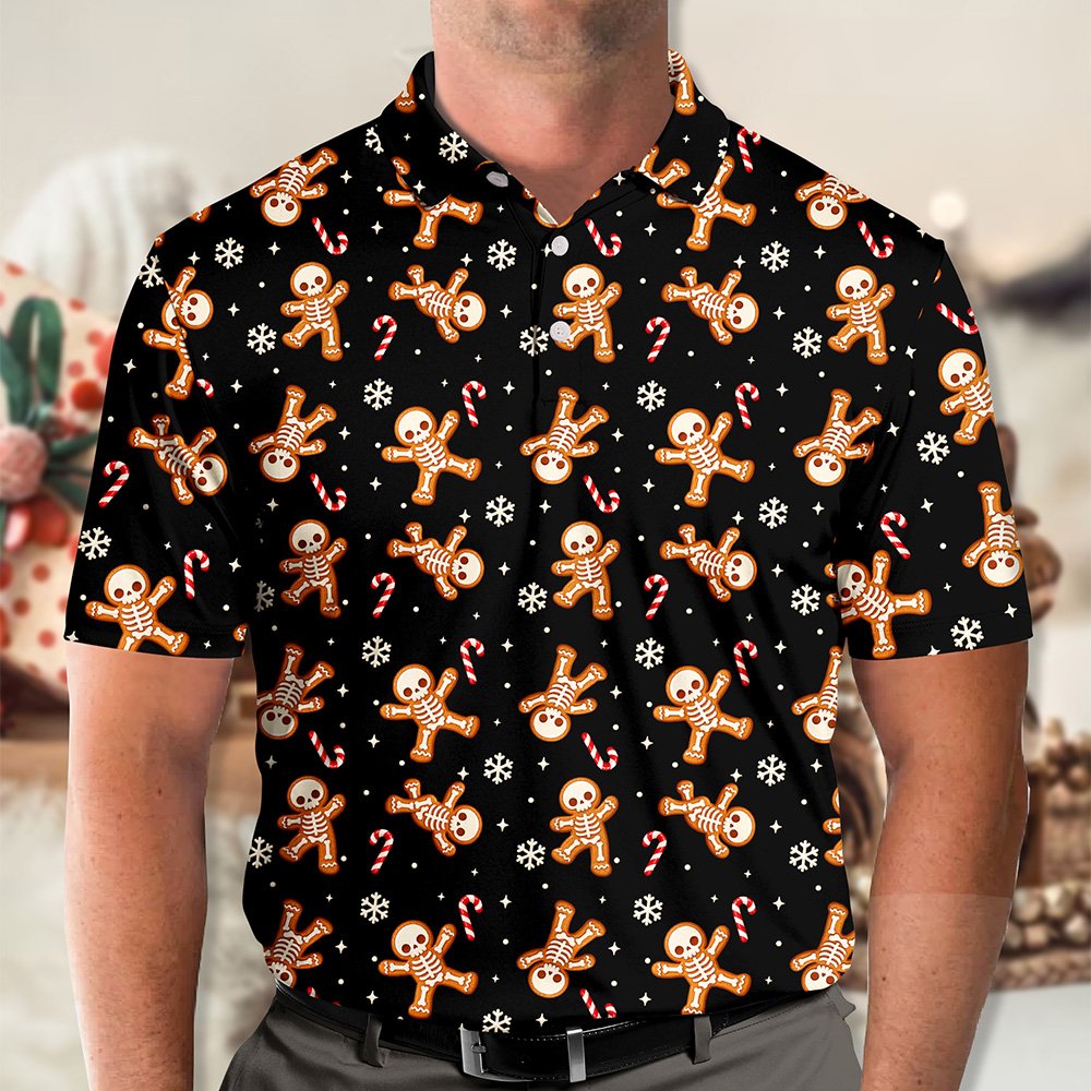 Flat lay view of the christmas polo shirt