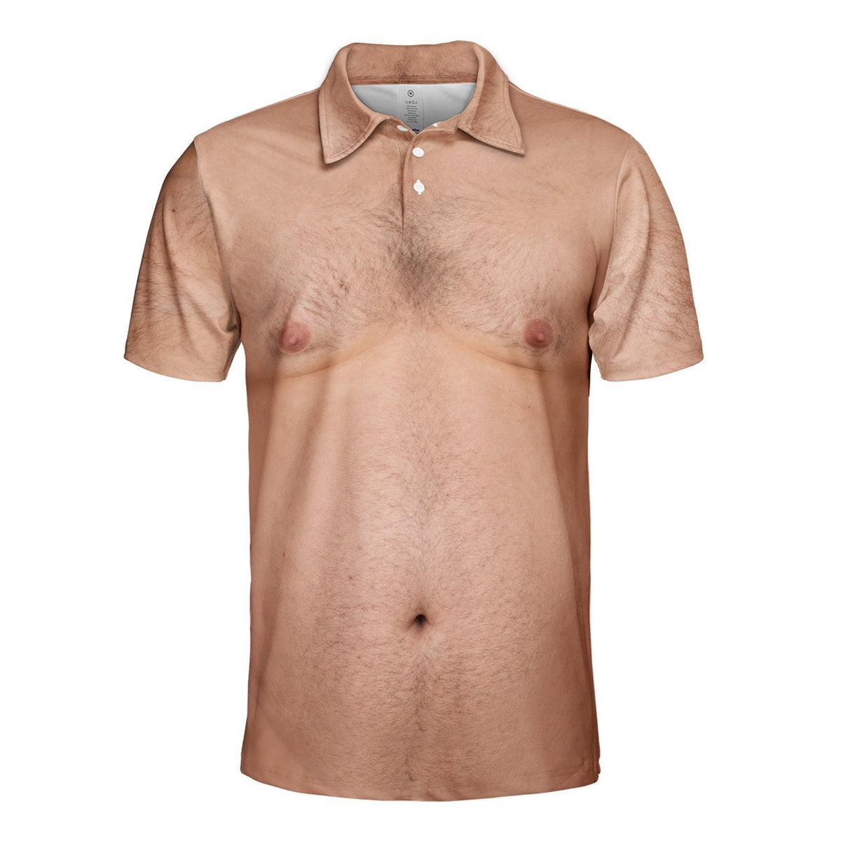 Folded view of the beige funny polo shirt