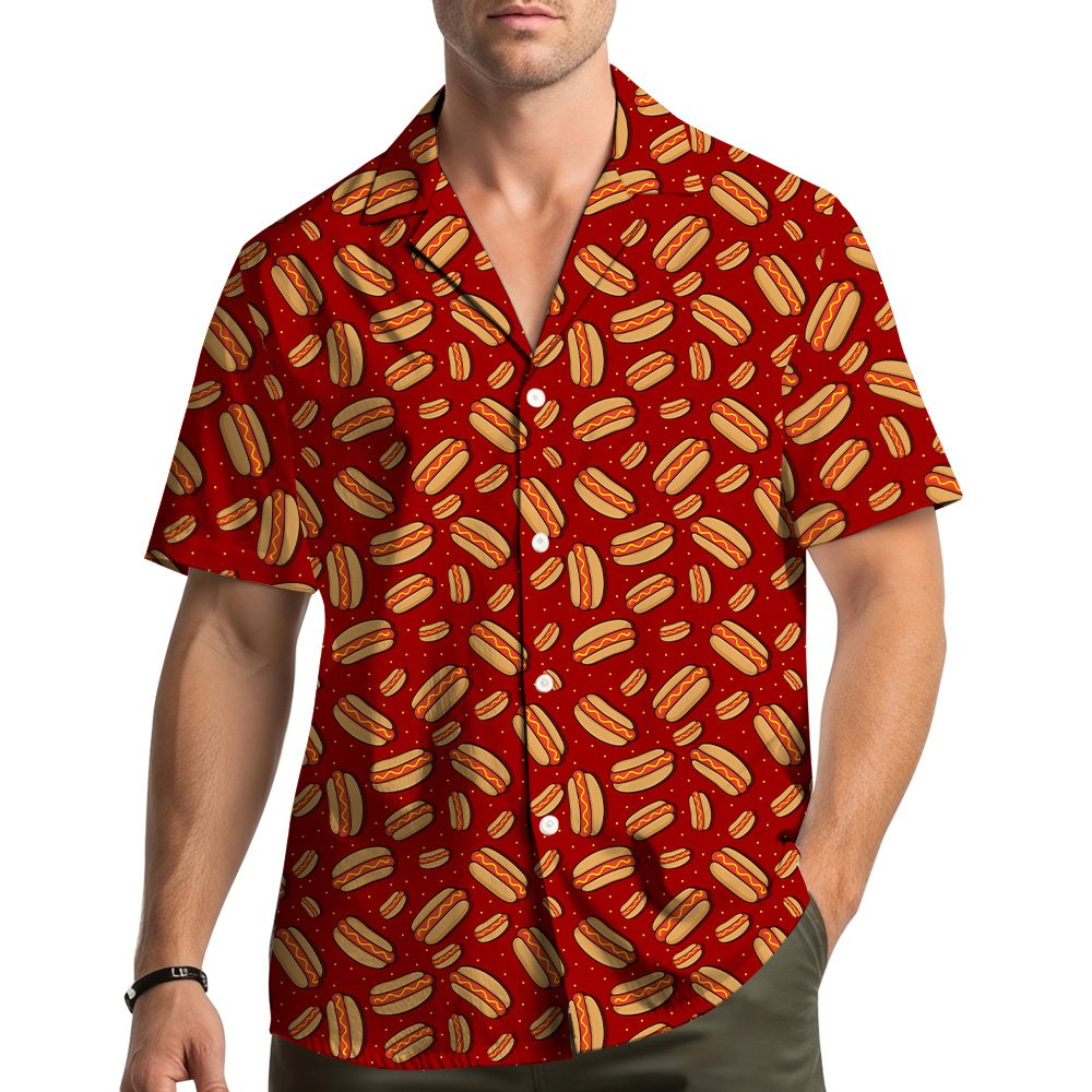 Second lifestyle view of the red hot polo shirt in a casual setting