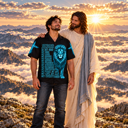 Jesus Is My Everything Shirt – Neon Lion & Crown of Thorns – Black – 8 Styles