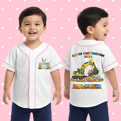 Back view of the jersey highlighting the eggs-cavator design in a lifestyle setting