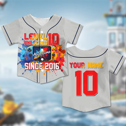 Personalized gray gaming kids jersey front view