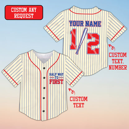 Detailed view of the custom name and number on the jersey