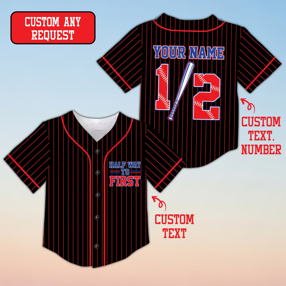 Another detailed view of the personalized kids jersey