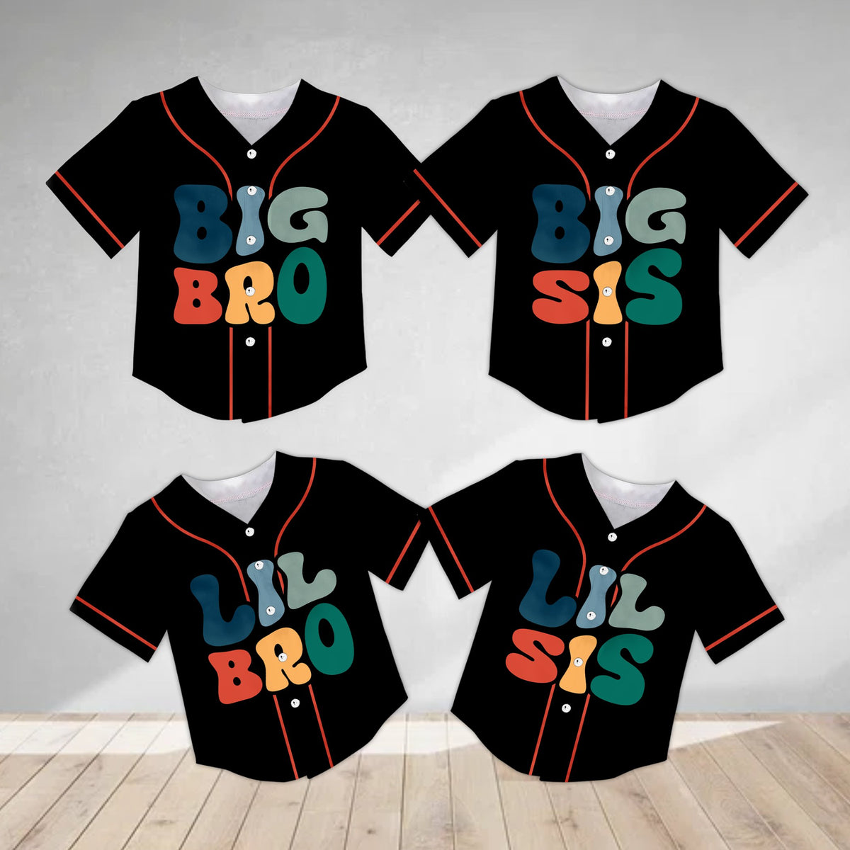 Another front view of the solid kids jersey for siblings