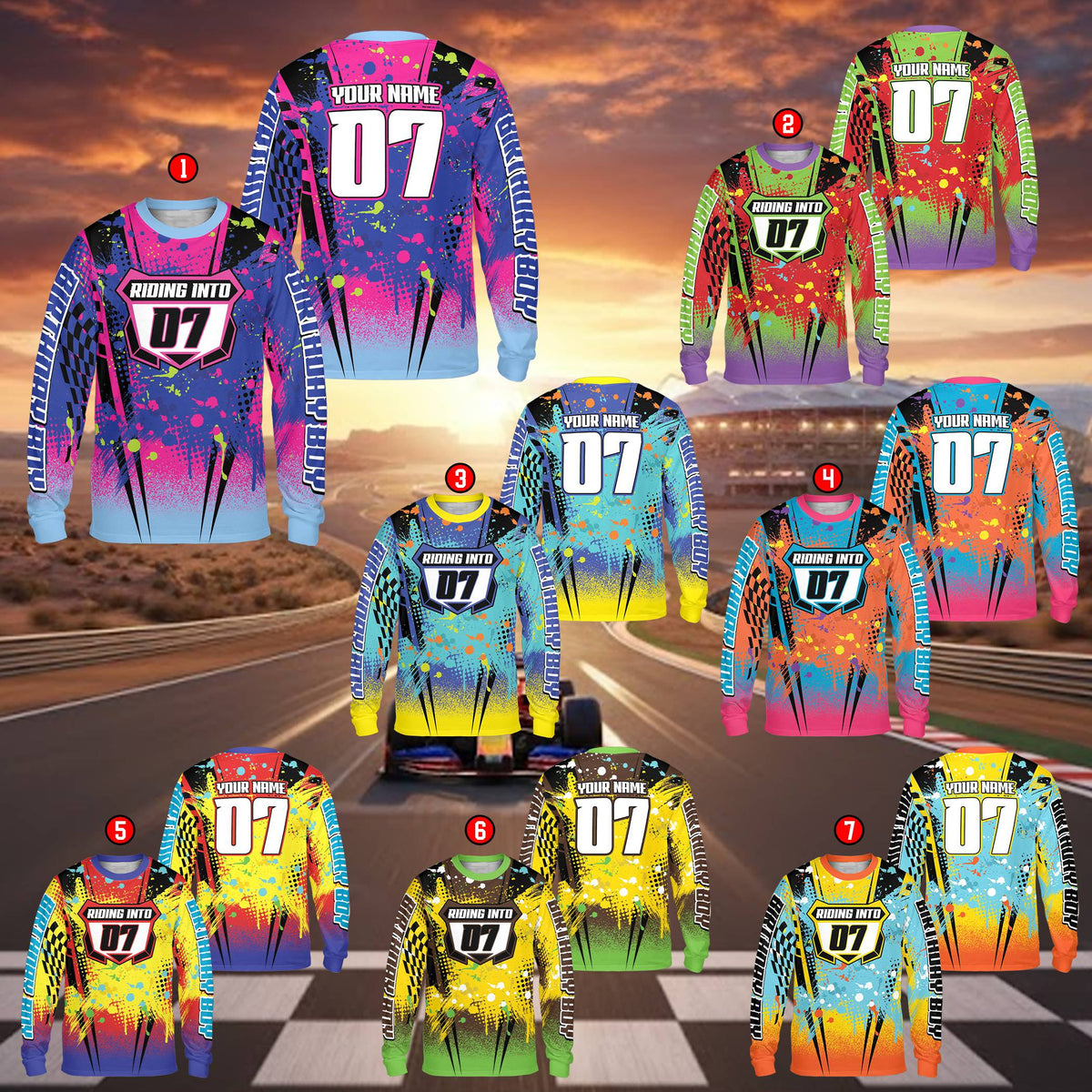 Back view of the personalized kids t-shirt showing custom name and number