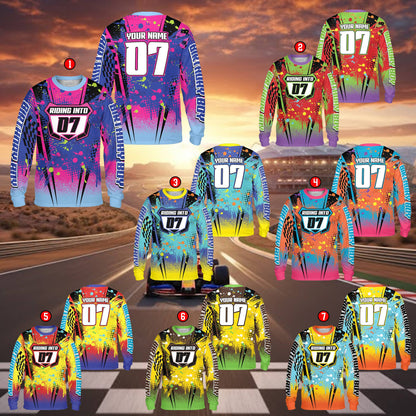 Back view of the personalized kids t-shirt showing custom name and number