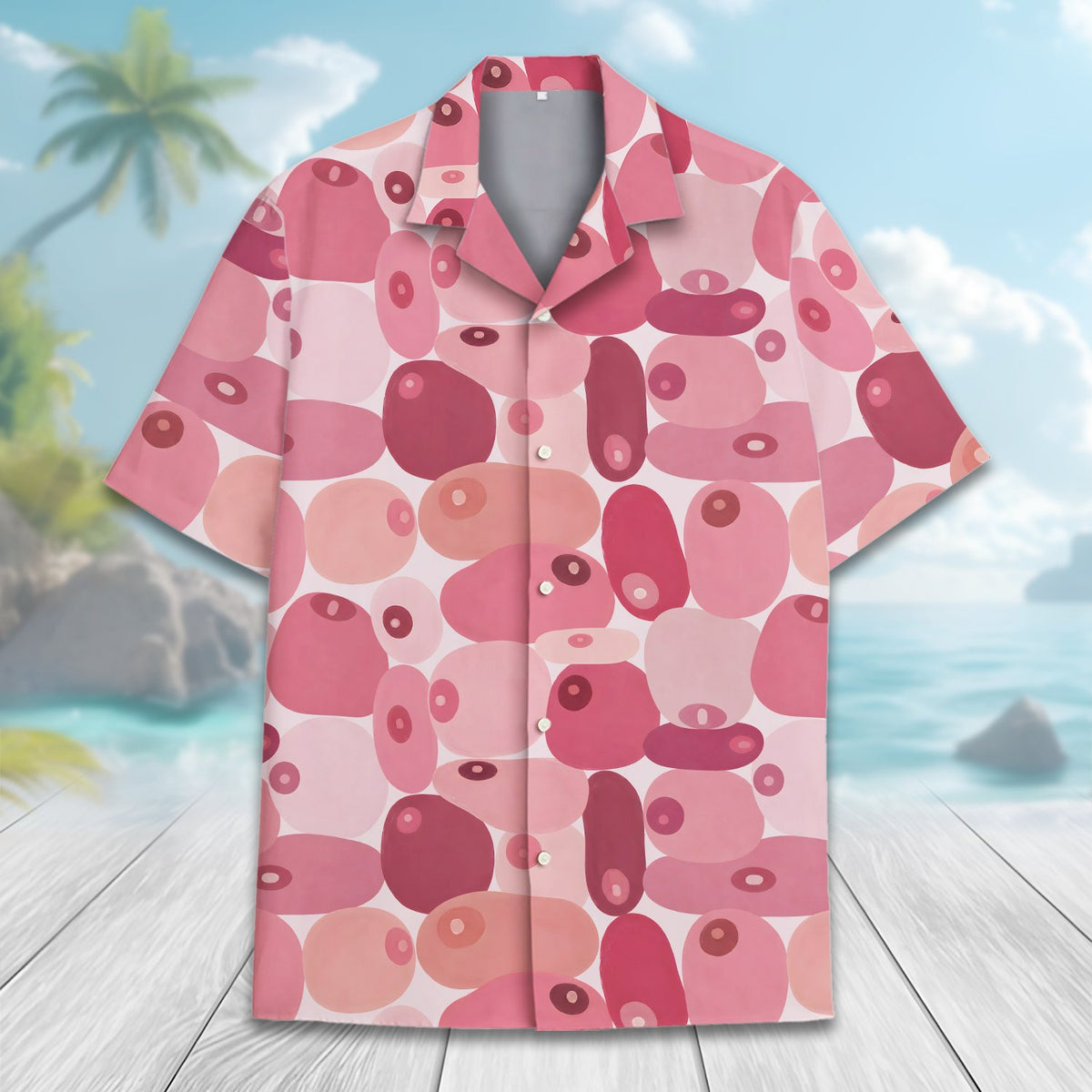 Another front angle of the abstract hawaiian shirt