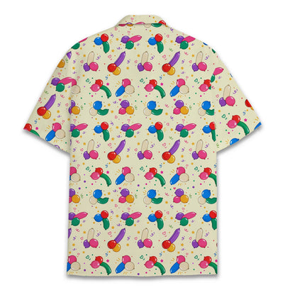Alternative back view of the yellow adult humor hawaiian shirt
