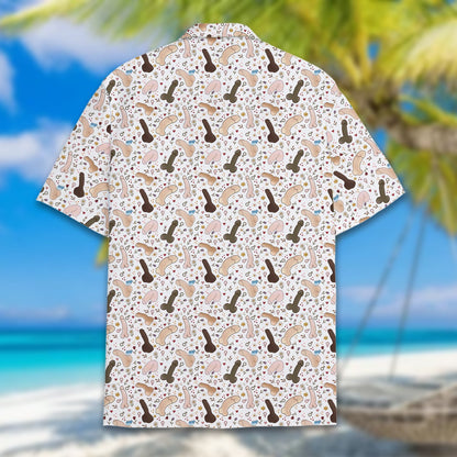 White adult hawaiian shirt with adult humor print, second back view
