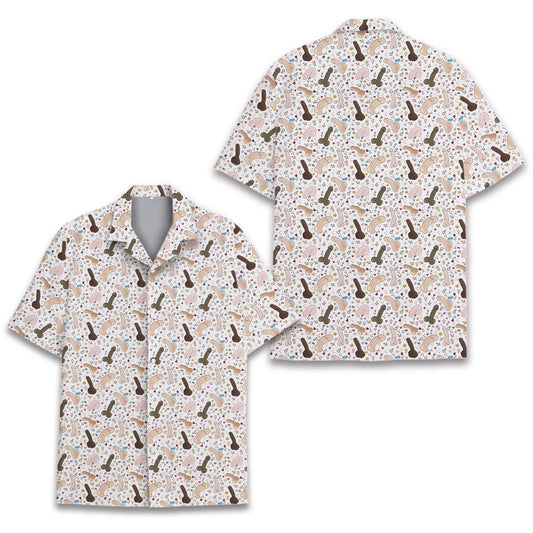 White adult hawaiian shirt with adult humor print, main view
