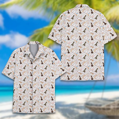 Lifestyle view four of adult humor hawaiian shirt