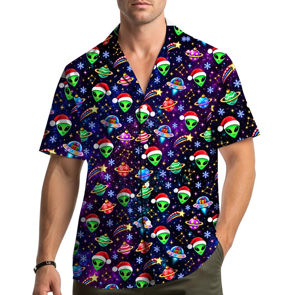 Second lifestyle view showcasing the matching family hawaiian shirt being worn