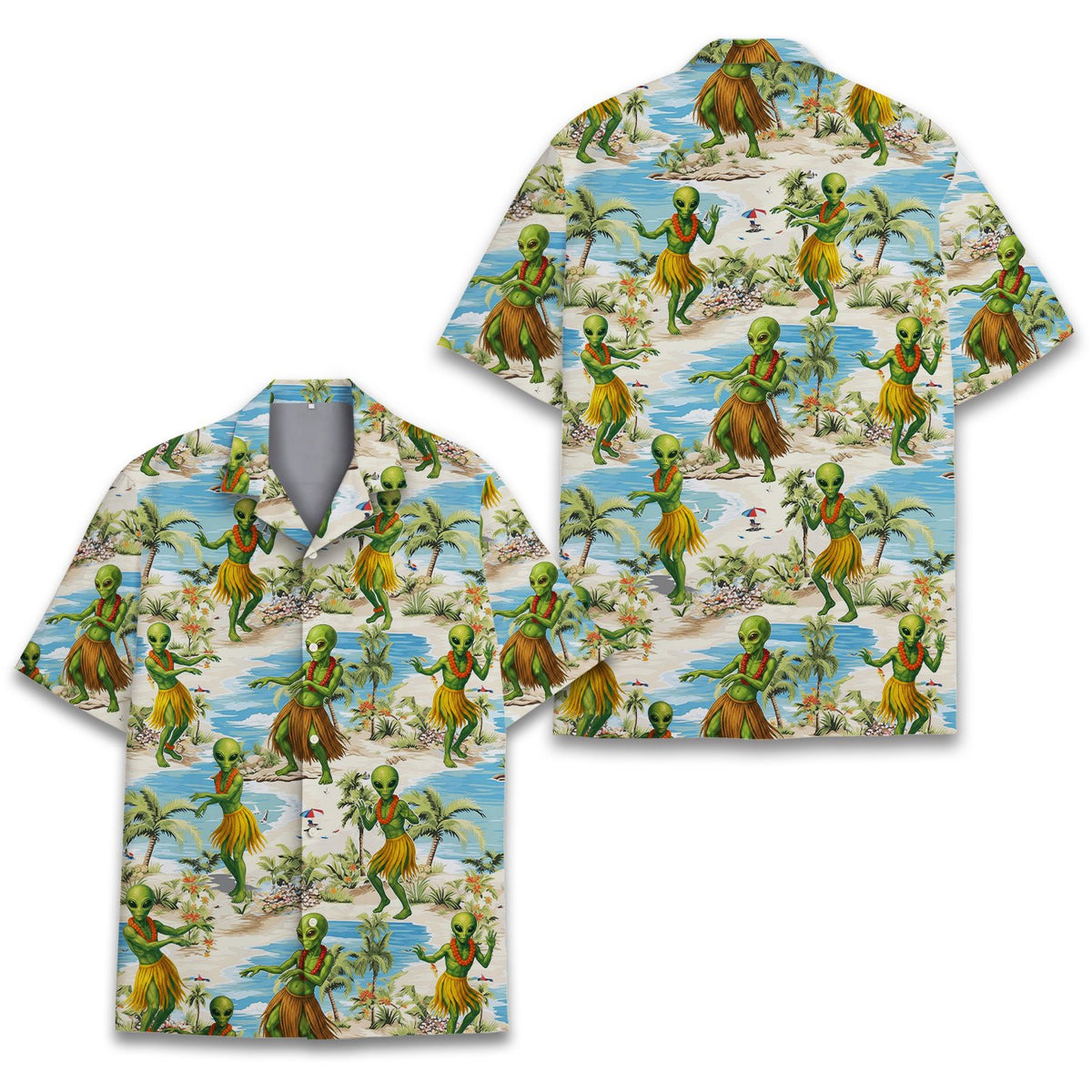 Alien Hawaiian shirt full back detail