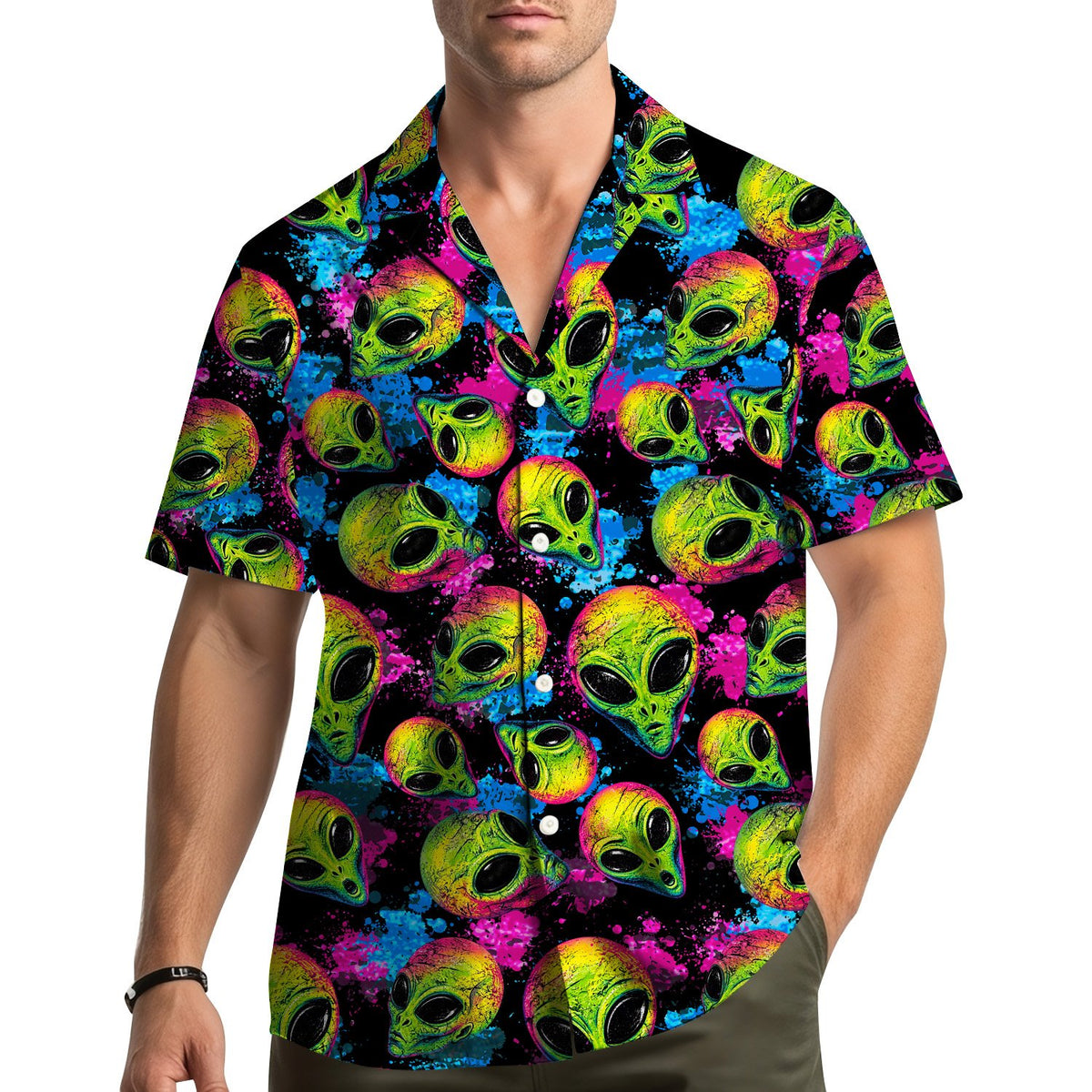 Second lifestyle view of the matching family hawaiian shirts