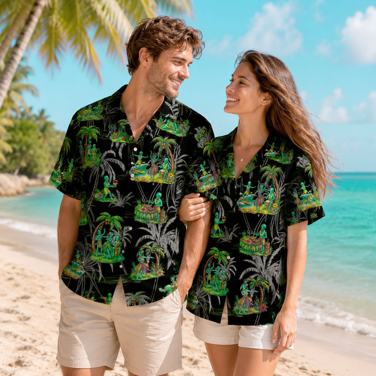 Third lifestyle view showing the shirt worn outdoors