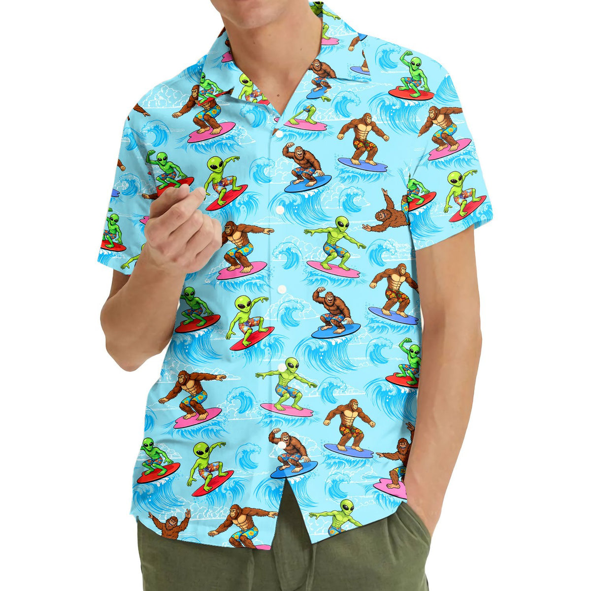 Alternative lifestyle view of matching family hawaiian shirts