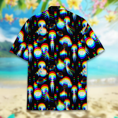 Detailed back view showing the colorful glitch effect UFOs